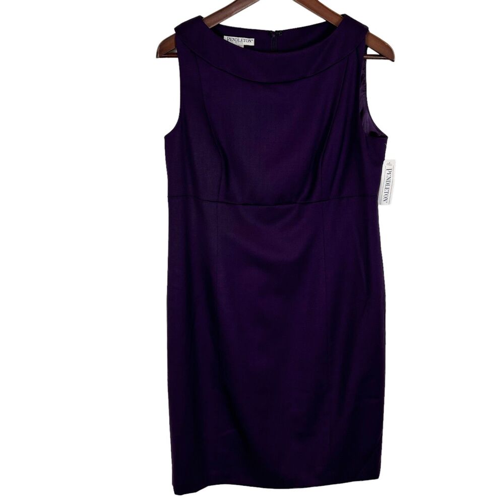 NWT Pendleton Purple Sleeveless Wool Dress Women’s Petite 12